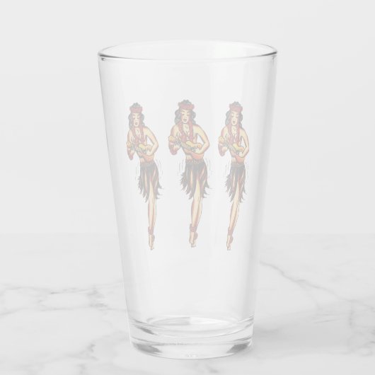 Hawaii Hula - Pint Glass Glas (Achterkant)