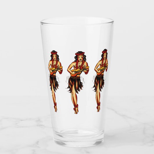 Hawaii Hula - Pint Glass Glas (Voorkant)