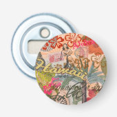 Hawaii Hula Travel Flower  Button Flesopener (Voorkant)