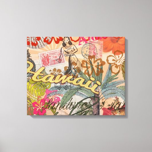 Hawaii Hula Travel Flower  Canvas Afdruk (Voorkant)