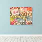 Hawaii Hula Travel Flower  Canvas Afdruk (Insitu (Houten vloer))