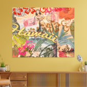 Hawaii Hula Travel Flower  Canvas Afdruk (Insitu (Woonkamer))
