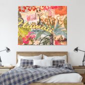 Hawaii Hula Travel Flower  Canvas Afdruk (Insitu (Slaapkamer))