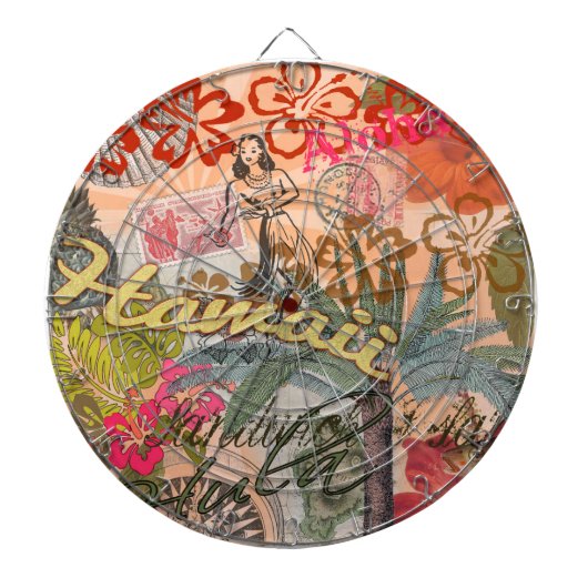 Hawaii Hula Travel Flower Dartbord (Voorkant)