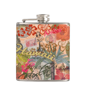 Hawaii Hula Travel Flower  Heupfles