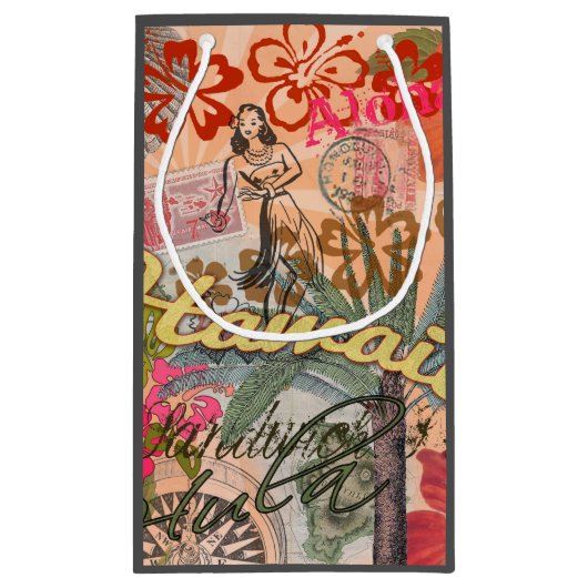 Hawaii Hula Travel Flower  Klein Cadeauzakje (Achterkant)