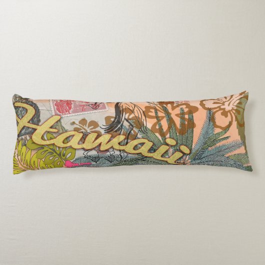 Hawaii Hula Travel Flower  Lichaamskussen (Achterkant)