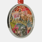 Hawaii Hula Travel Flower  Metalen Ornament (Rechts)
