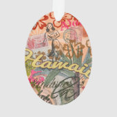 Hawaii Hula Travel Flower  Ornament (achterkant)