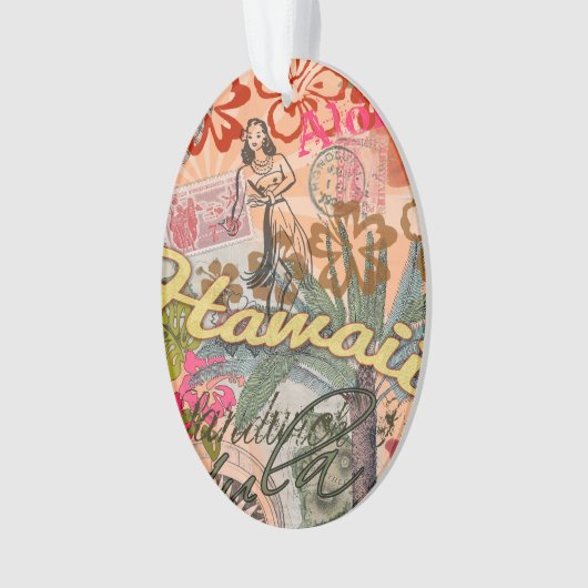 Hawaii Hula Travel Flower  Ornament (voorkant)