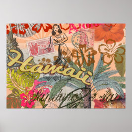 Hawaii Hula Travel Flower  Poster