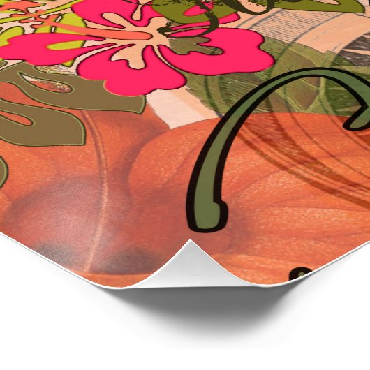 Hawaii Hula Travel Flower  Poster (Hoek)