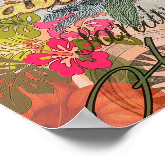 Hawaii Hula Travel Flower  Poster (Hoek)