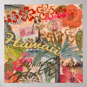 Hawaii Hula Travel Flower  Poster