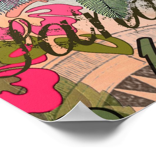 Hawaii Hula Travel Flower  Poster (Hoek)