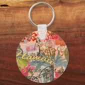 Hawaii Hula Travel Flower  Sleutelhanger (Voorkant)