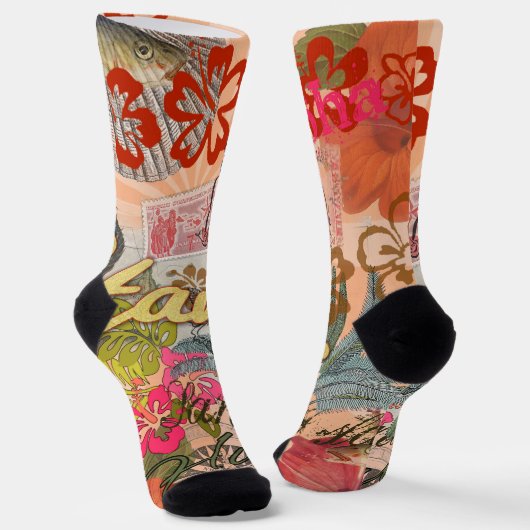 Hawaii Hula Travel Flower  Sokken (Gebogen)