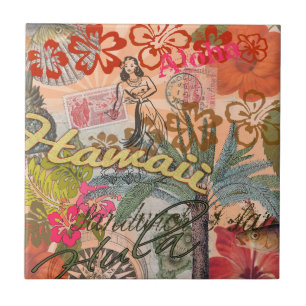 Hawaii Hula Travel Flower  Tegeltje