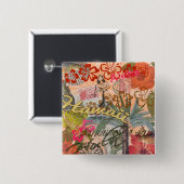 Hawaii Hula Travel Flower Vierkante Button 5,1 Cm (Voorkant /achterkant)