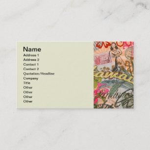 Hawaii Hula Travel Flower  Visitekaartje