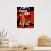 Hawaii huld meisje, traditionele dans, muziek, fee poster (Keuken)