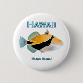 Hawaii Humu Humu Fish Ronde Button 5,7 Cm (Voorkant)