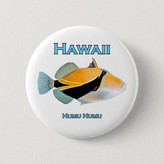 Hawaii Humu Humu Fish Ronde Button 5,7 Cm (Voorkant)