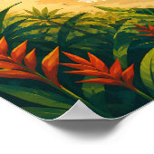 Hawaii Illustratie Reis Kunst Vintage Poster (Hoek)
