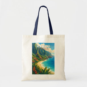 Hawaii Illustratie Reis Kunst Vintage Tote Bag