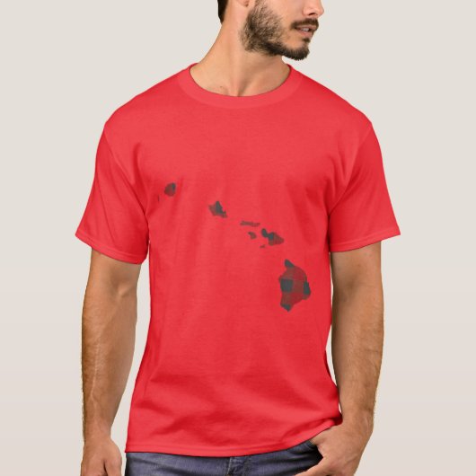 Hawaii in het rood t-shirt (Voorkant)