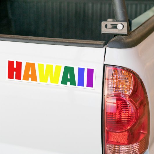 HAWAII in regenboogkleuren Bumpersticker (Op Truck)