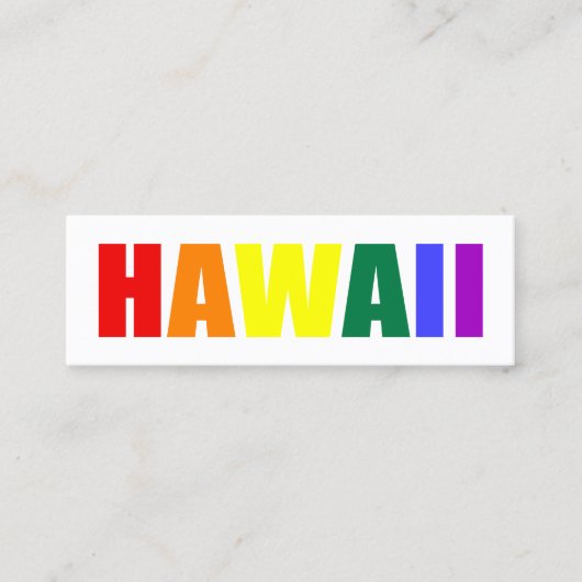 HAWAII in regenboogkleuren Mini Visitekaartje (Voorkant)
