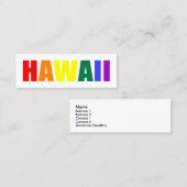 HAWAII in regenboogkleuren Mini Visitekaartje (Voorkant / Achterkant)