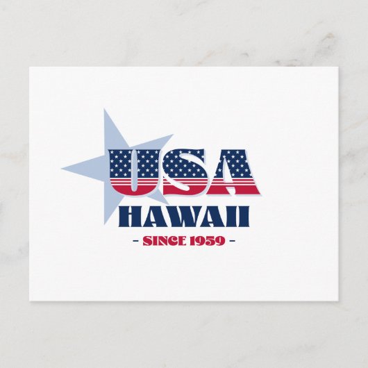Hawaii in rood, wit en blauw Briefkaart (Voorkant)