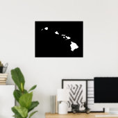 Hawaii in wit en zwart poster (Thuiskantoor)