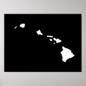 Hawaii in wit en zwart poster (Voorkant)