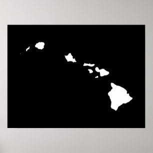 Hawaii in wit en zwart poster