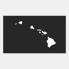 Hawaii in wit en zwart rechthoekige sticker
