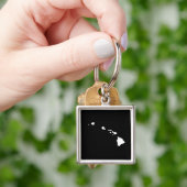 Hawaii in wit en zwart sleutelhanger (Hand)