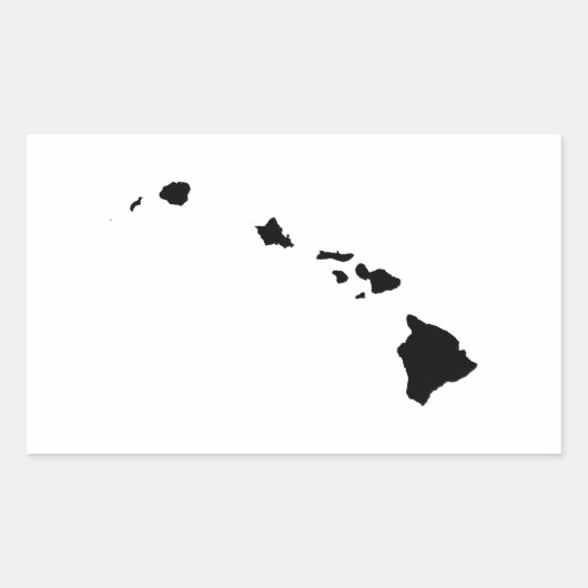 Hawaii in zwart-wit rechthoekige sticker (Voorkant)