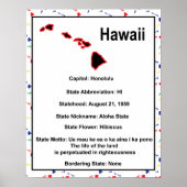 Hawaii Information Educational US State Poster (Voorkant)