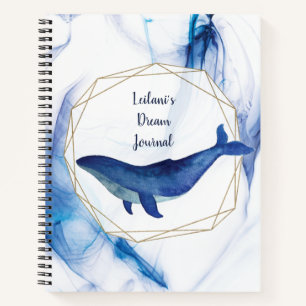 Hawaii Island Ocean Whale Monogram Dream Journal Notitieboek