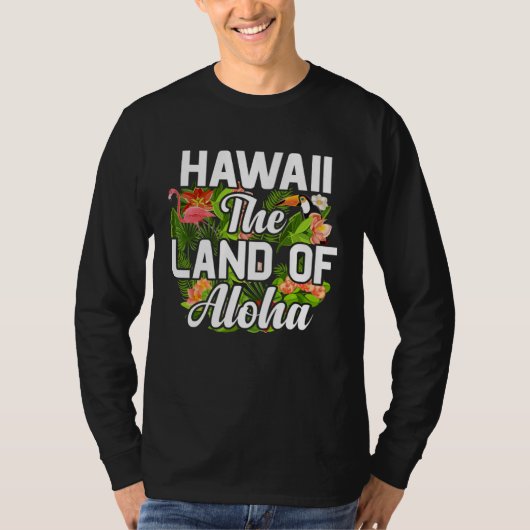 Hawaii island of sun beach waves and palm trees t-shirt (Voorkant)