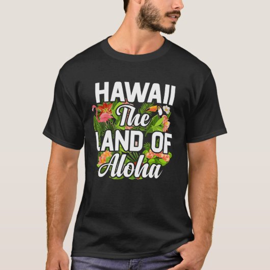 Hawaii island of sun beach waves and palm trees t-shirt (Voorkant)