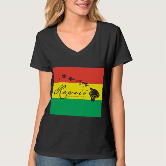 Hawaii Island Reggae Flag T-shirt (Voorkant)