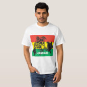 Hawaii Island Reggae Schildpad Vlag T-shirt (Voorkant volledig)