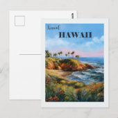  Hawaii Island Retro Travel Briefkaart (Voorkant / Achterkant)