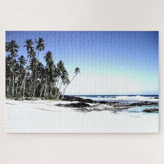 Hawaii Island Travel Beach Palm Trees Schilderacht Legpuzzel (Horizontaal)