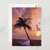 Hawaii Island Travel Beach Sunset Palm Tree Boat Briefkaart (Voorkant / Achterkant)