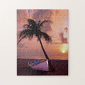 Hawaii Island Travel Beach Sunset Palm Tree Boat Legpuzzel (Verticaal)